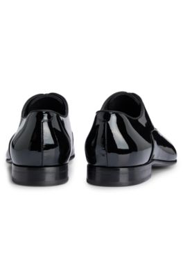 Leather-lined Oxford shoes in patent leather, Black