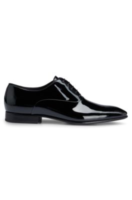Leather-lined Oxford shoes in patent leather, Black