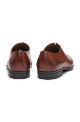 Leather Derby shoes with rubber sole, Brown