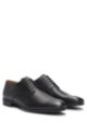 Embossed-leather Derby shoes with rubber outsole, Black