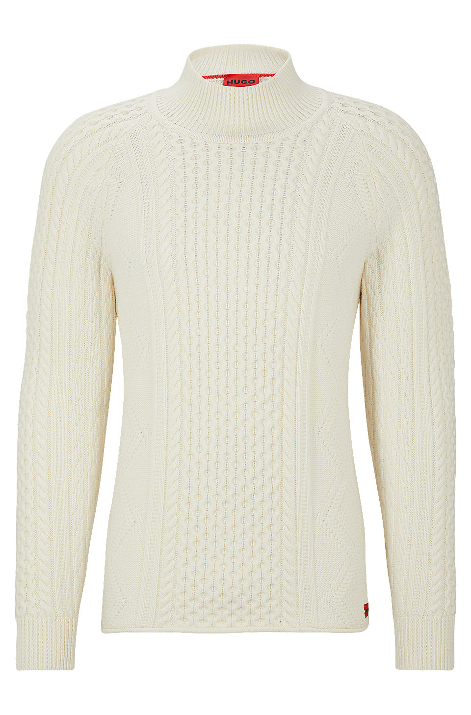 HUGO - Oversize-fit cable-knit sweater in a wool blend