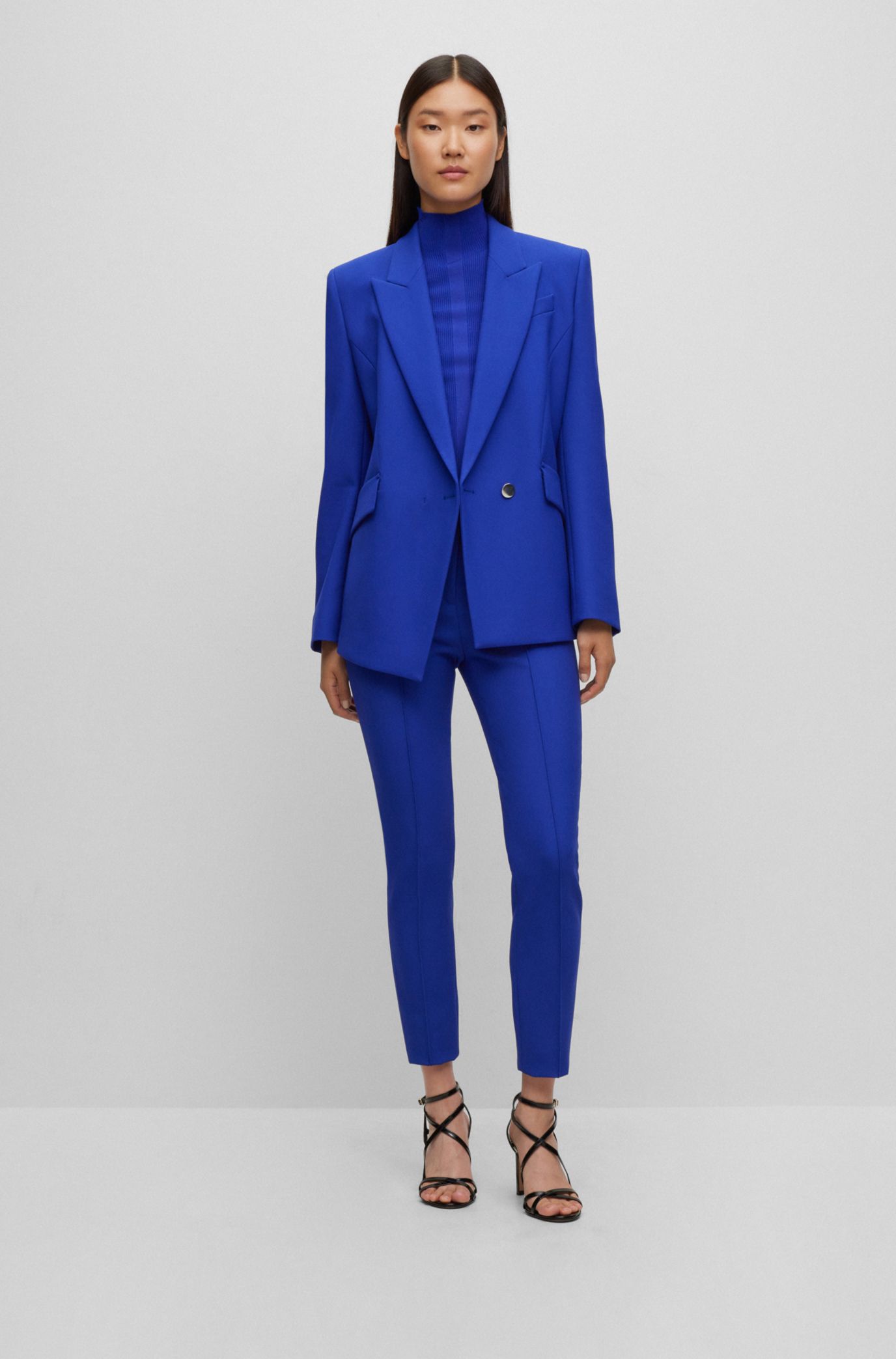 BOSS - Regular-fit jacket in stretch fabric with asymmetric front