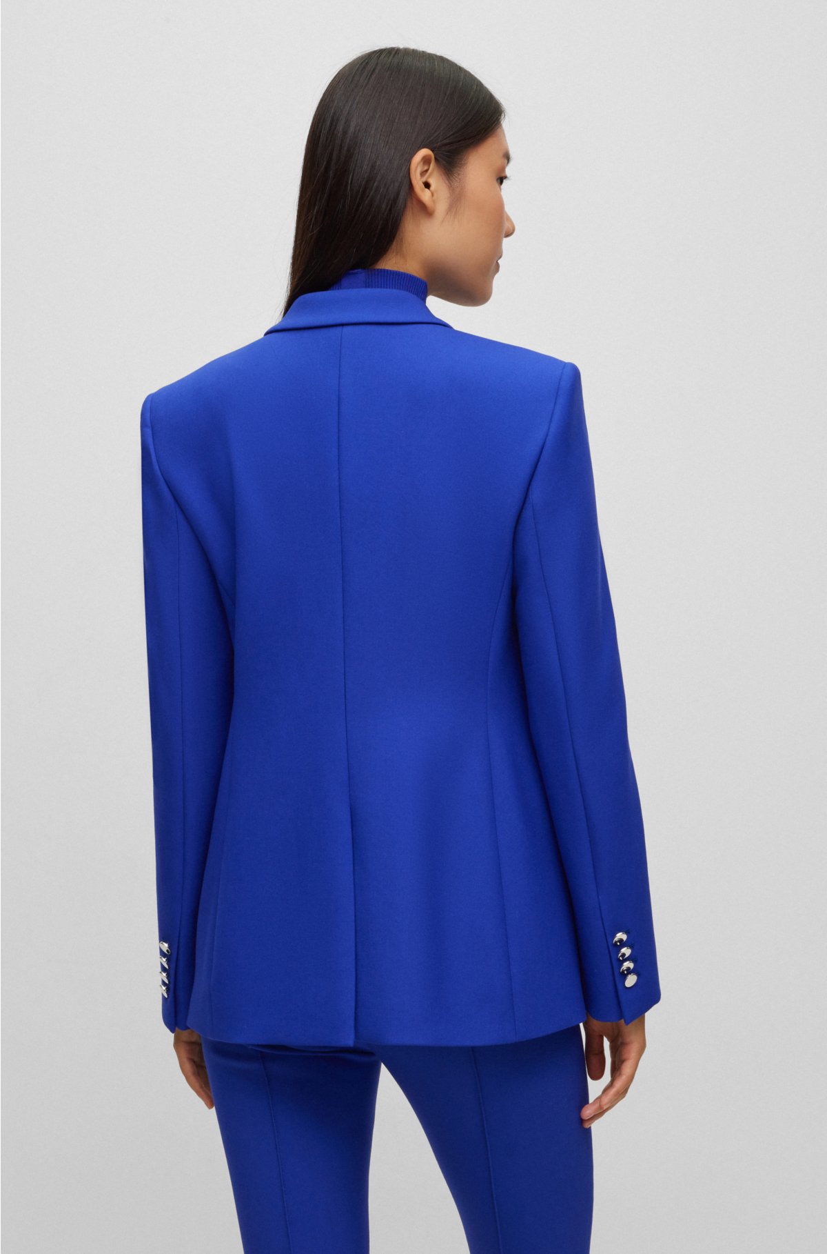 BOSS - Regular-fit jacket in stretch fabric with asymmetric front