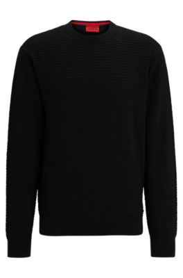 HUGO RELAXED-FIT SWEATER IN COTTON WITH KNITTED STRUCTURE