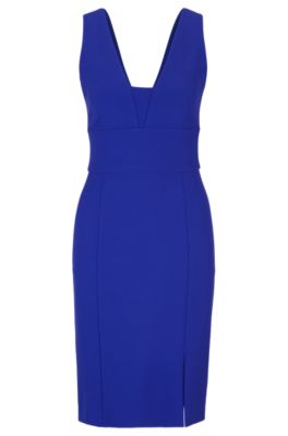 BOSS - Slim-fit dress with twin front slits