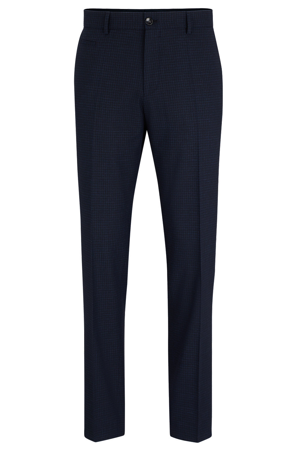 BOSS - Slim-fit pants in checked stretch fabric