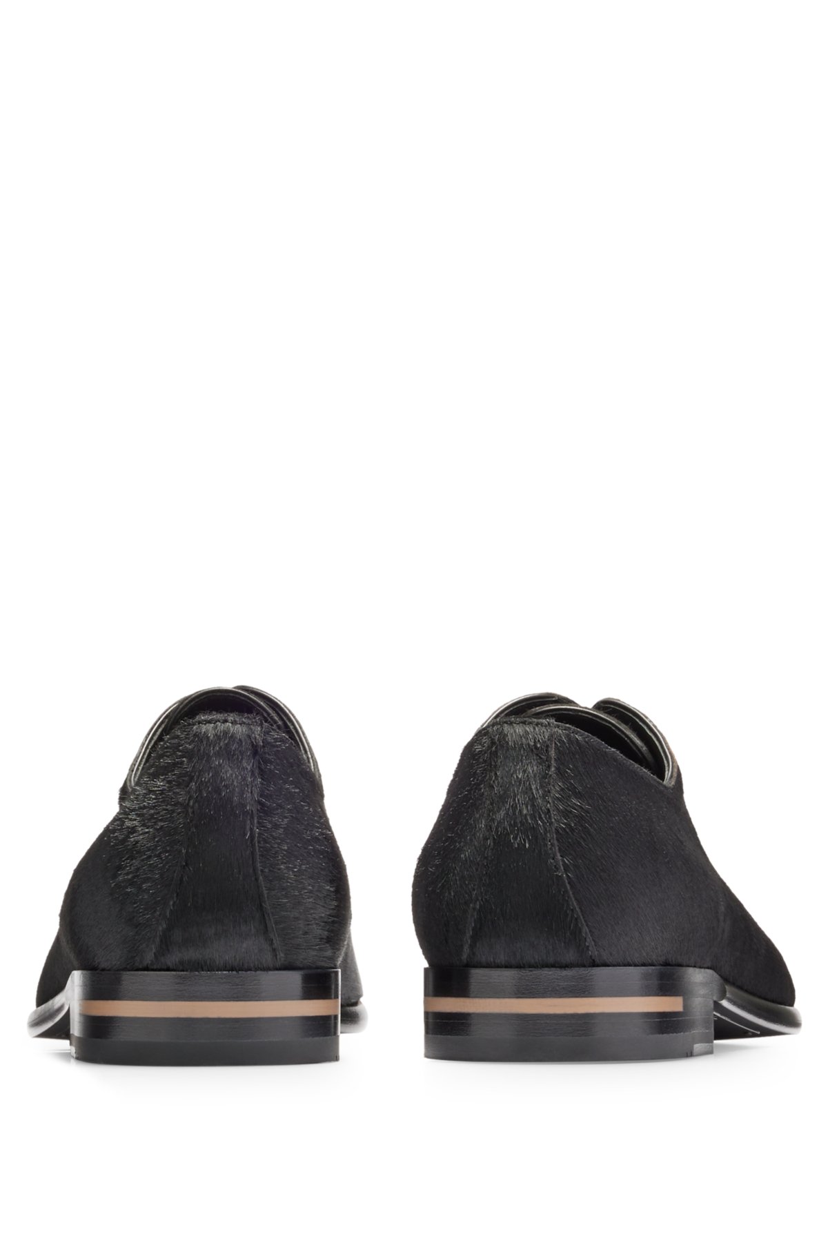Italian-made Oxford shoes in calf hair, Black