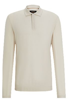 Regular-fit polo shirt in cotton and cashmere