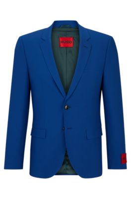 Hugo Extra-slim-fit Jacket In Performance-stretch Cloth In Blue