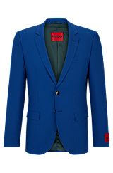 Extra-slim-fit jacket in performance-stretch cloth, Blue
