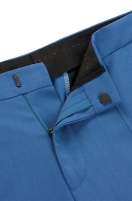 Slim-fit trousers in performance-stretch fabric, Blue