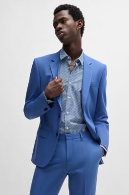 Slim-fit trousers in performance-stretch fabric, Blue