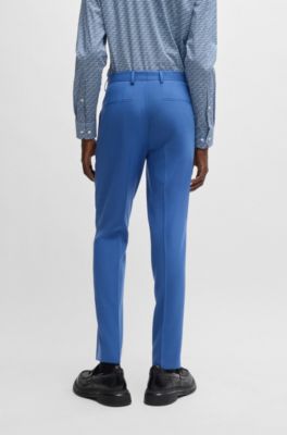 Slim-fit trousers in performance-stretch fabric, Blue