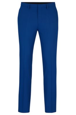 Hugo Extra-slim-fit Trousers In Performance-stretch Cloth In Blue