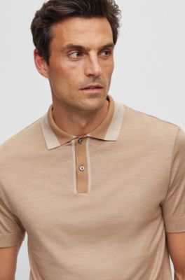 Cotton and silk polo shirt