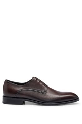 Grained-leather Derby shoes with cap toe