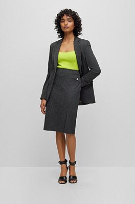 Grey skirt hot sale black blazer