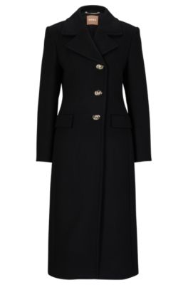 BOSS - Slim-fit coat with turn-lock buttons