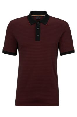 Burgundy hugo boss t shirt best sale