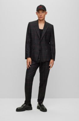 Checked virgin wool blazer