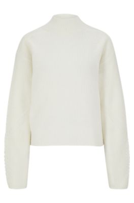 BOSS - Knitted sweater with mock neckline