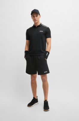 BOSS x Matteo Berrettini water-repellent shorts with logo print, Black