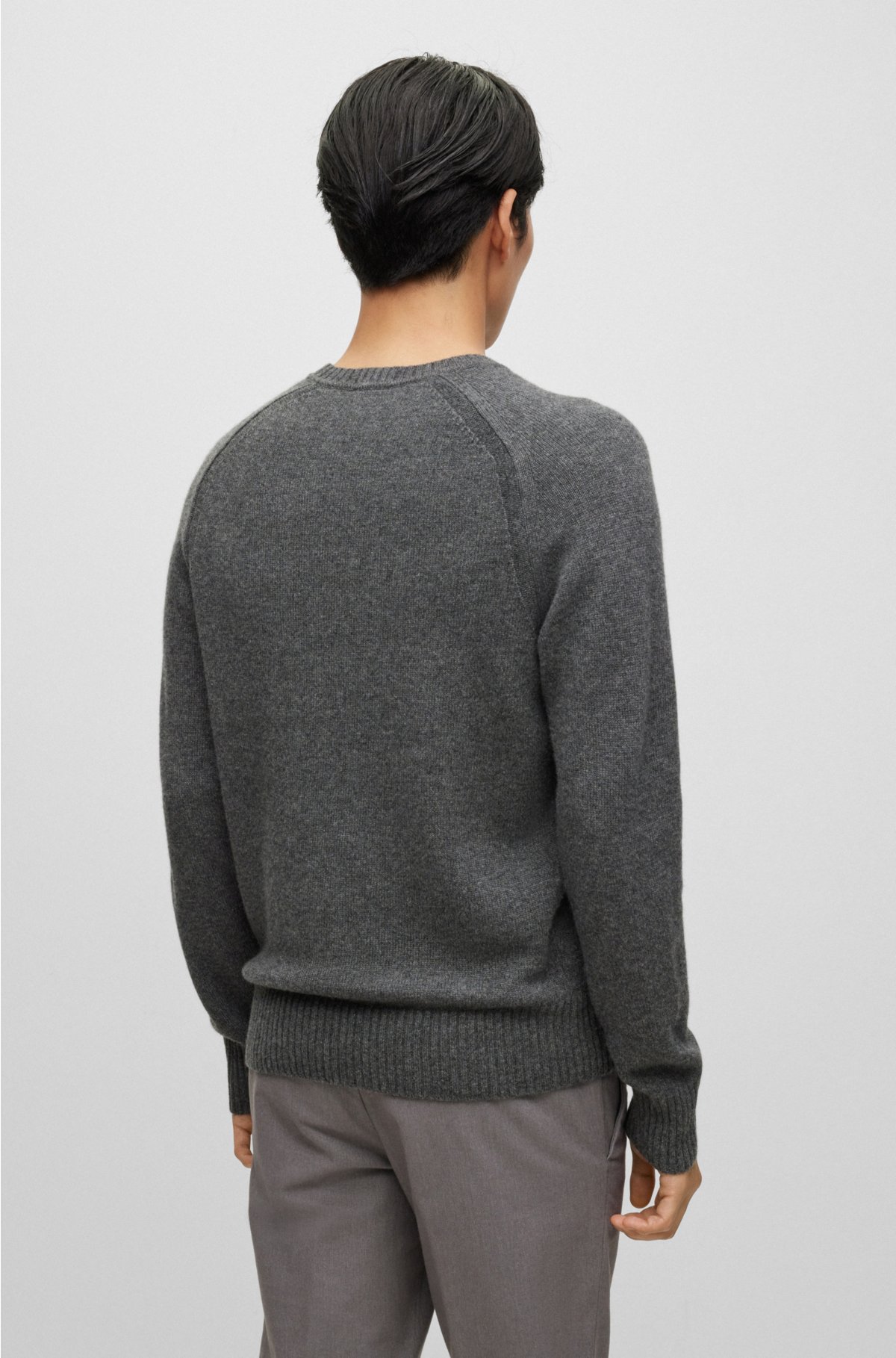 Regular-fit sweater in cashmere, Grey