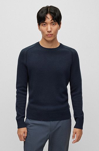 Buy BOSS Cashmere Roll-Neck Regular-Fit Sweater, Navy Blue Color Men
