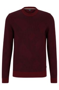 BOSS - Virgin-wool sweater with two-tone monogram jacquard