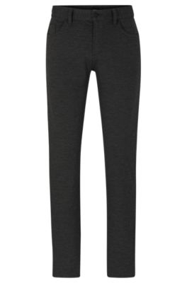 BOSS - Slim-fit jeans in micro-patterned brushed stretch jersey
