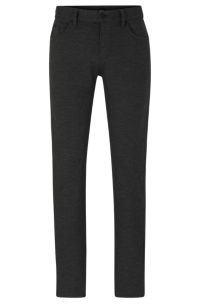 Slim-fit jeans in micro-patterned brushed stretch jersey, Dark Grey