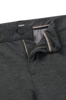BOSS - Slim-fit jeans in micro-patterned brushed stretch jersey 