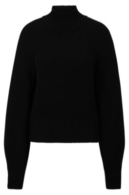 HUGO - Rollneck sweater with logo flag