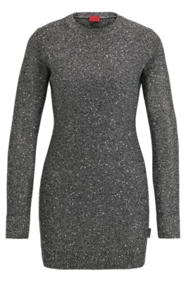 HUGO Slim fit sweater dress with sequin details