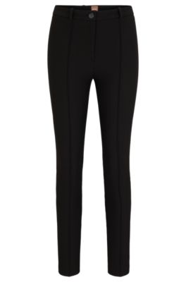 BOSS - Skinny-fit pintuck leggings with zipped hems