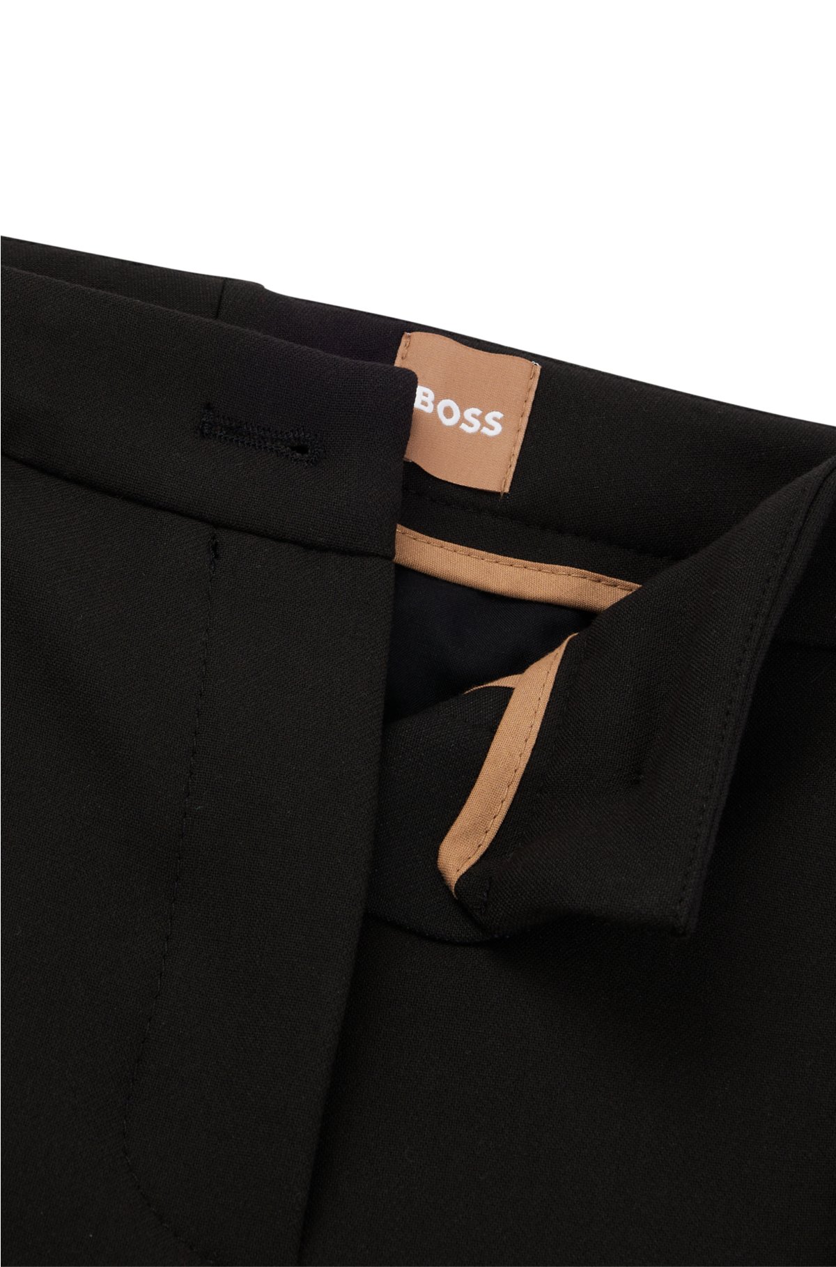 BOSS - Slim-fit pants in stretch fabric with pintuck pleats