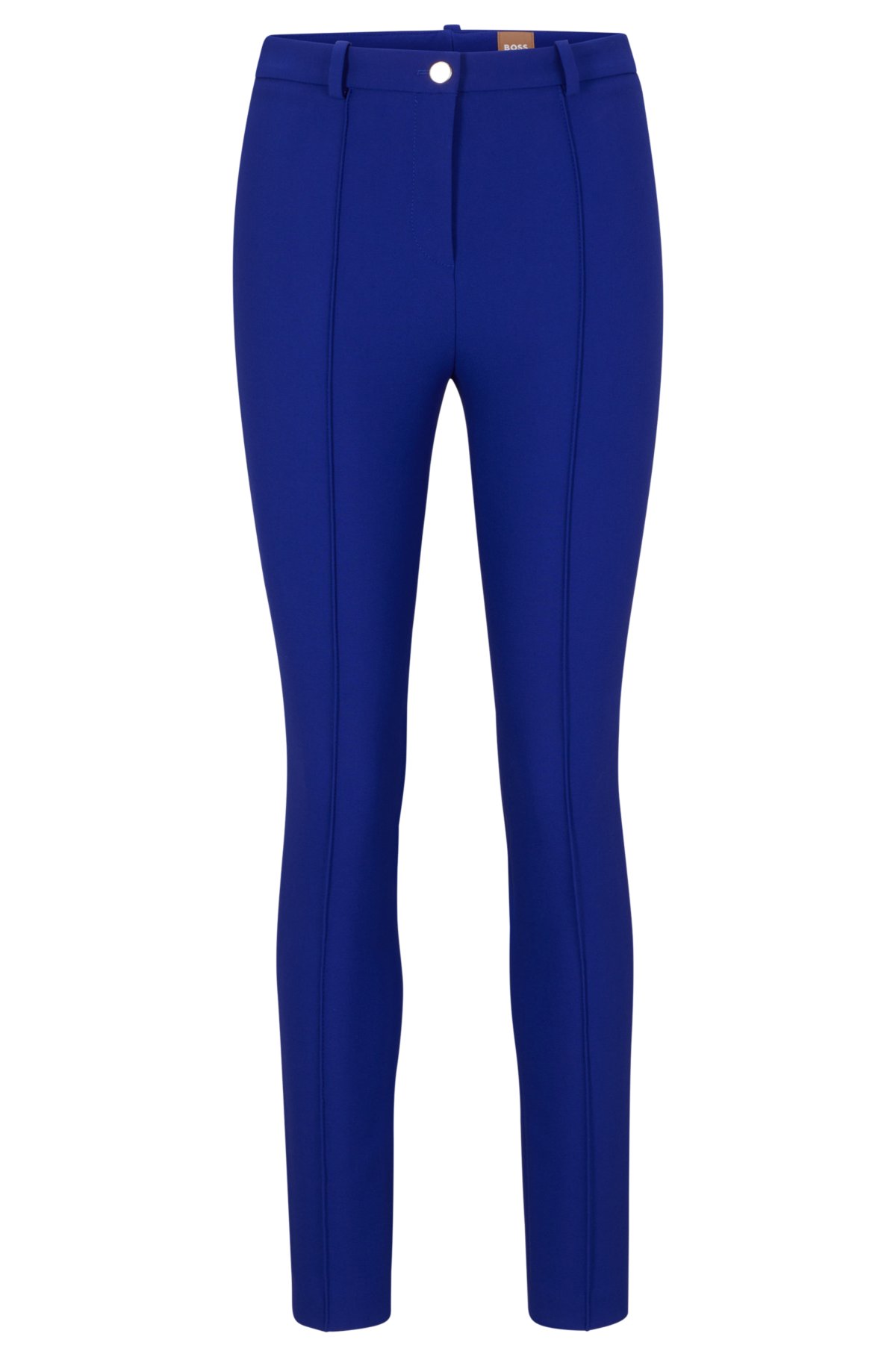 Slim-fit pants in stretch fabric with pintuck pleats