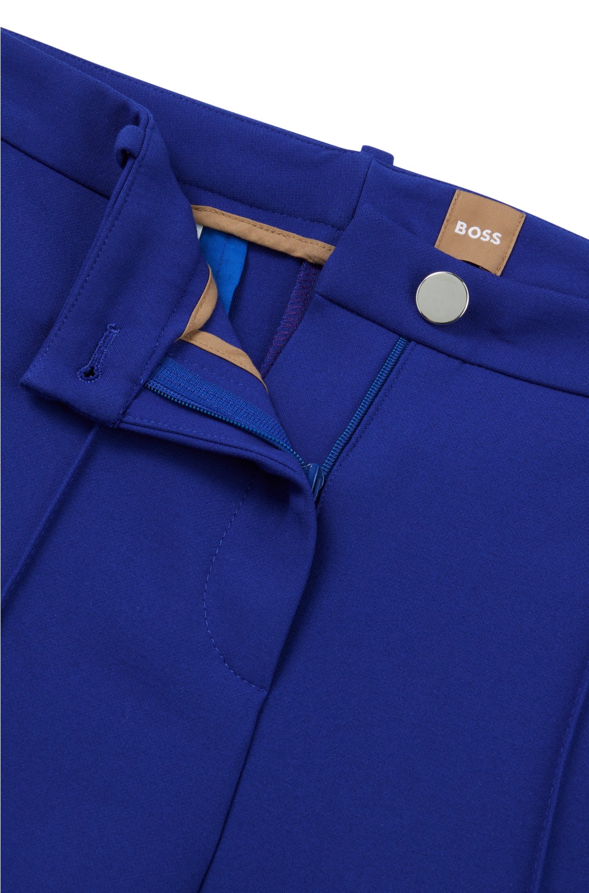 BOSS - Slim-fit trousers in stretch fabric with pintuck pleats
