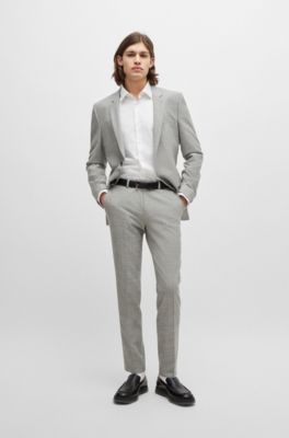 Camisa slim fit de algod&oacute;n con logo de nueva temporada en jacquard, Blanco