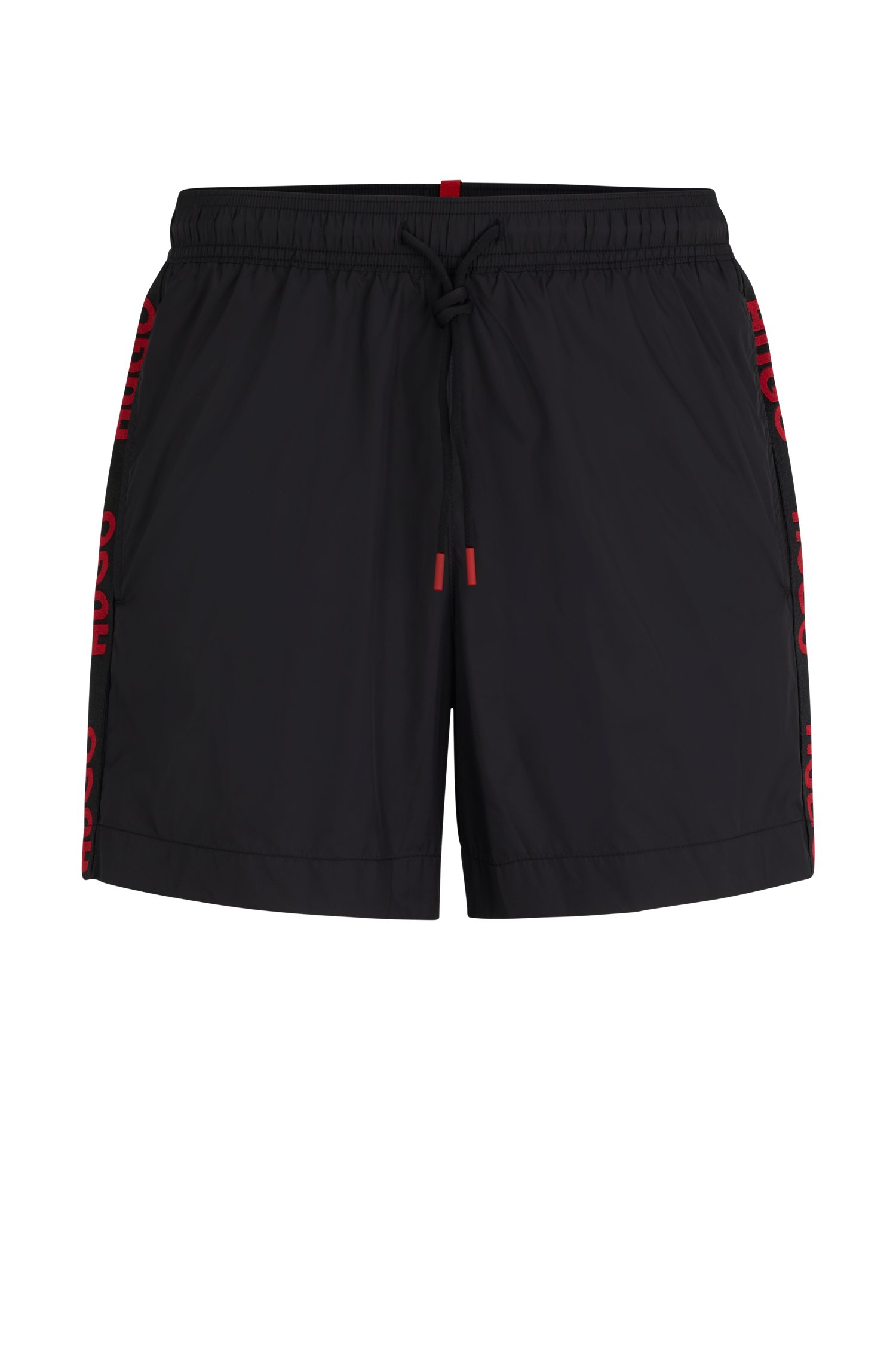 Fully lined swim shorts with logo tape