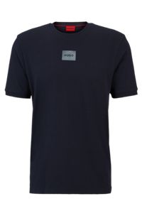 with cotton - Regular-fit HUGO in T-shirt flock-print logo