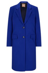 Slim-fit coat in wool and cashmere, Light Blue