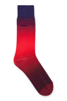 Shop Hugo Boss Regular-length Socks With Degrad Print And Logo In Patterned
