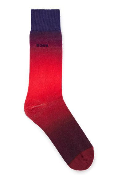 Regular-length socks with degradé print and logo, Patterned