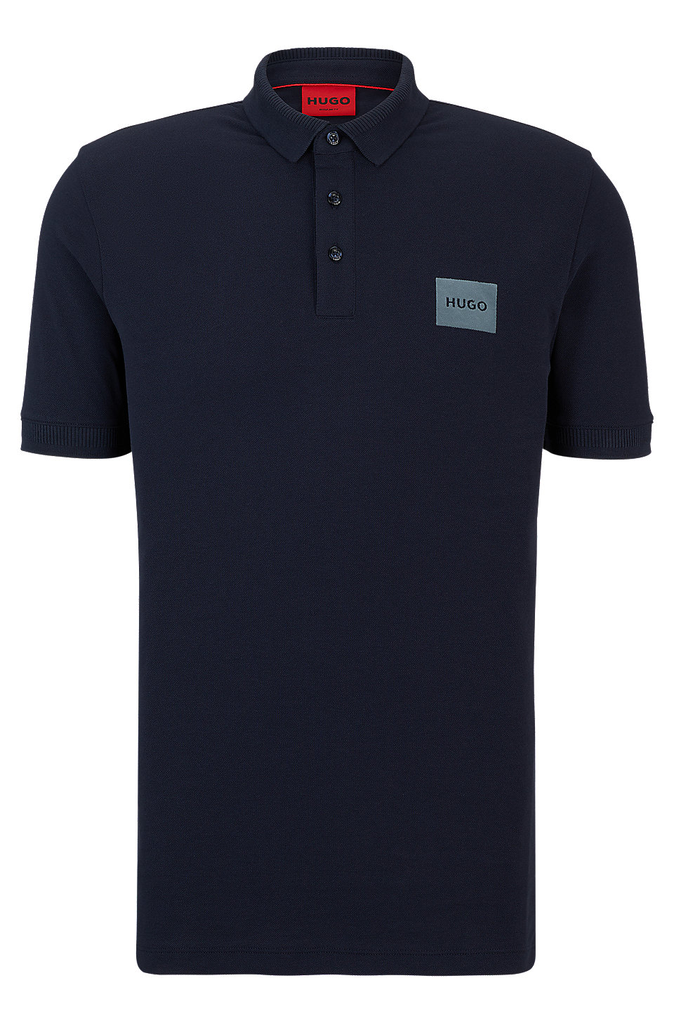 HUGO - Cotton-piqué polo shirt with metallic-effect logo