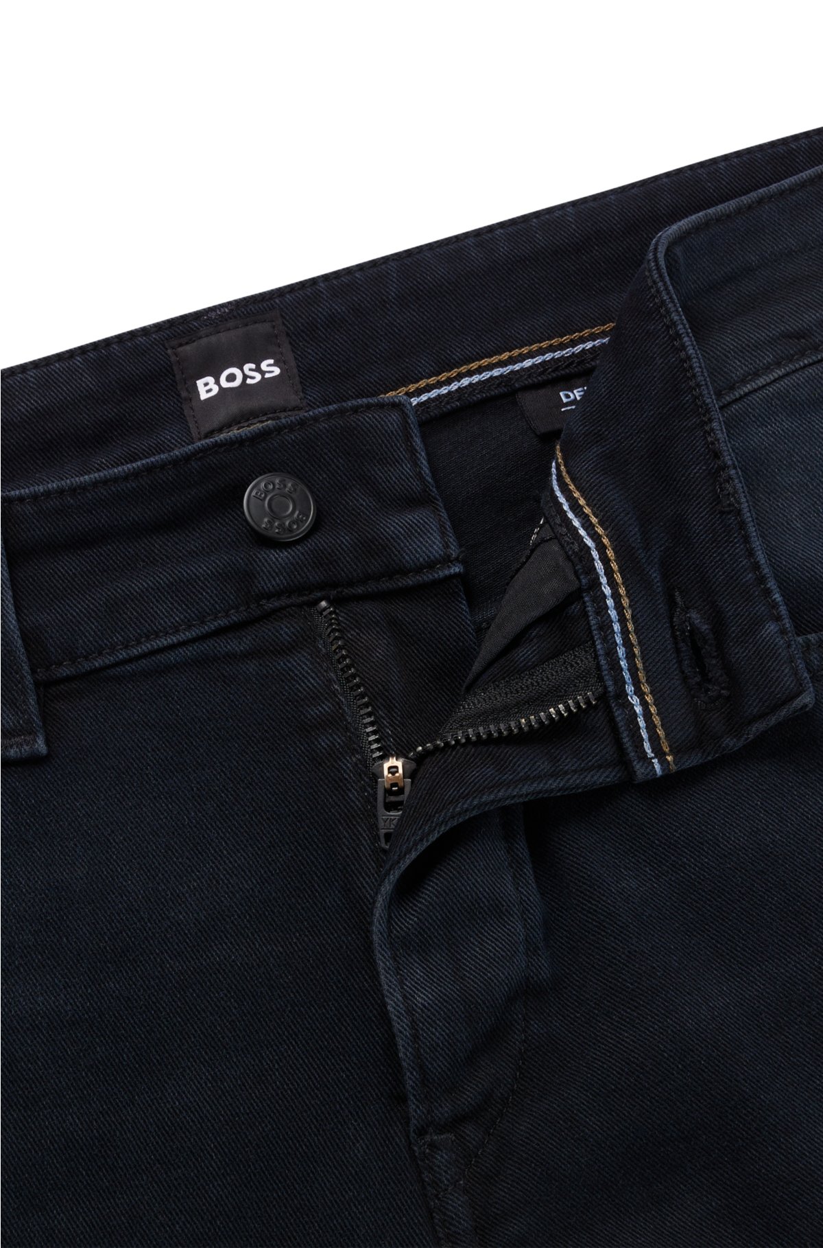 BOSS - Slim-fit jeans in super-soft blue Italian denim