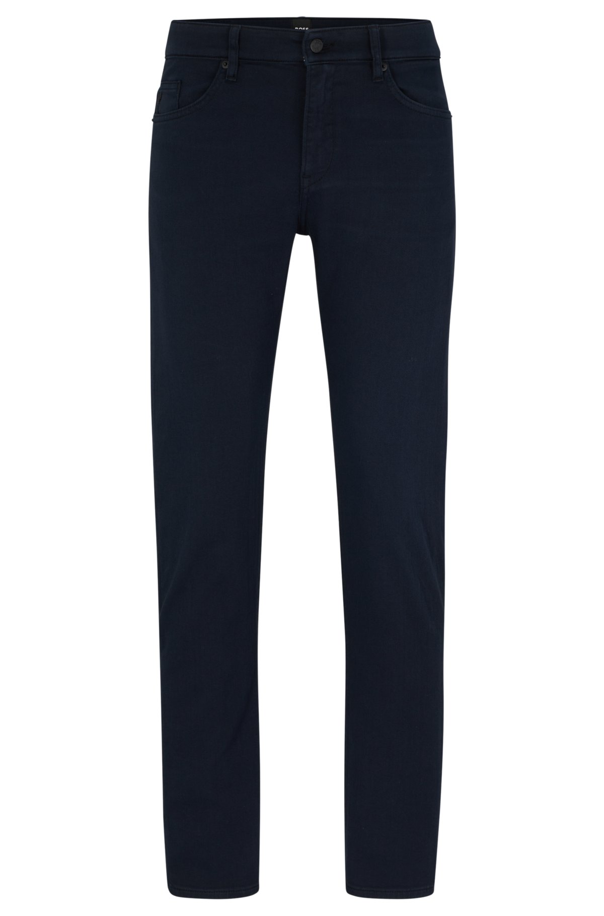 BOSS - Slim-fit jeans in dark-blue Italian super-soft denim