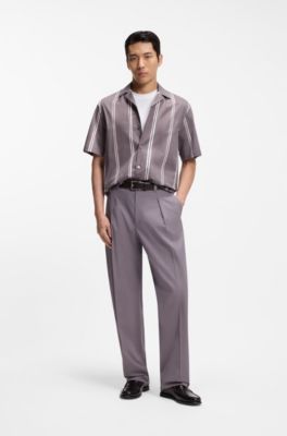 Cotton-jersey T-shirt with signature-stripe cuffs, White