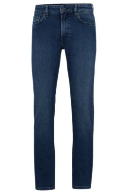 HUGO - Slim-fit mom jeans in blue stretch denim