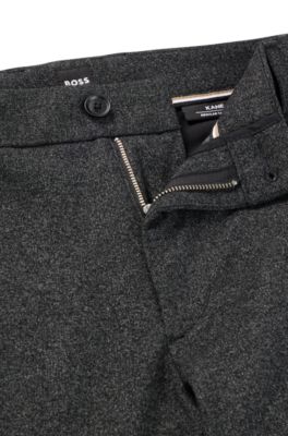 HUGO BOSS テーパードスラックス　32R BOSS - Slim-fit trousers in stretch cotton - Dark Blue